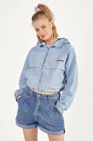 Bershka Kadin Acik Mavi Kapusonlu Reflektor Ceket 01238551 Trendyol