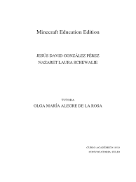 No problem — here's the solution. Minecraft Education Edition Pdf Aprendizaje Videojuegos