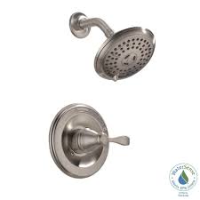 Delta Porter Single Handle 3 Spray Shower Faucet In Brushed Nickel Valve Included 142984c Bn A The Home Depot Shower Faucet Faucet Moen Shower Faucet