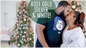 Vlogmas Day 1 Decorating Our Christmas Tree Blush Rose Gold Silver White Youtube