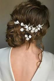 Glittering hair clips, a simple flower, or a tiara fit for a queen: Set Bridal Hair Pins Small White Flower Leaves Wedding Hair Etsy In 2021 White Flower Hair Piece White Flower Hair Pin Wedding Hair Side