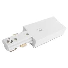 Track Lighting Architectural White Live End Power Feed Connector 3 Wire H Style Single Circuit