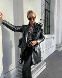 Pin By Ebubaen On Oh So My Style Leather Jacket Outfits Faux Leather Jacket Outfit Oversized Jacket Outfit