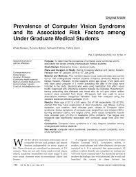 Headache, tiredness, irritation of eyes. Pdf Prevalence Of Computer Vision Syndrome And Its Associated Risk Factors Among Under Graduate Medical Students Of Urban Karachi