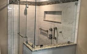 Barn door glass shower door. Frameless Barn Style Sliding Shower Door Installed In North Reading Image Glassworks