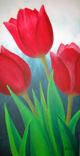 Most Current Pictures Tulip Dibujo Suggestions Long Live The Tulip Grow This Particular Vibrant In 2021 Flower Art Painting Easy Flower Painting Canvas Art Painting