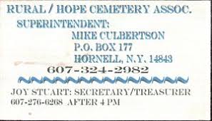 HOPE CEMETERY HORNELL