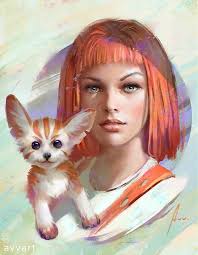 See famous models with red hair. Aleksei Vinogradov Creates Beautiful Paintings Of Famous Characters And Their Pets Freeyork