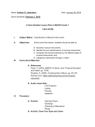 This lesson provides students deep insight into the atrocities committed in china during japanese occupation in world war ii. Mapeh 7 Lesson Plan String Instruments Musical Instruments