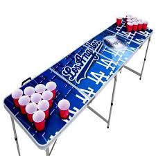 8ft Los Angeles Dodgers Beer Pong Table With Recessed Cup Holes From Skips Garage Com Beer Pong Tables Dodgers Beer Pong