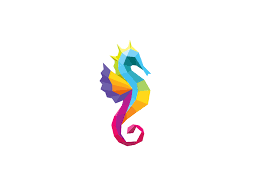 Seahorse Colorful Logo Design Graphic Design Logo Logo Color