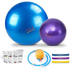 Nilly Yoga And Pilates Exercise Ball Home Gym Kit 4 Piece Set Incl 2 Fitness Balls Big And Small Air Pump Re Ball Exercises Pilates Workout Yoga Ball