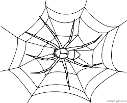 This picture is of two baby fairies, who are just sitting beside a spider's web in an enchanted forest. Spider Web Coloring Pages Coloringall