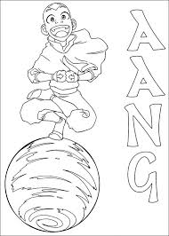 Supercoloring.com is a super fun for all ages: Aang With Airball Coloring Page Free Printable Coloring Pages For Kids