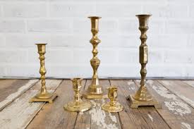 The base and tree are made of solid brass, and they separate to simplify storage. Brass Candle Holders Assorted Curated Event Rentals Styling