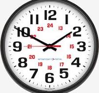 12'' Atomic Wall Clock Battery-Powered (Black Plastic, Dial 24)