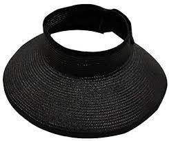 Simplicity Women S Roll Up Wide Brim Straw Sun Visor Hat Black All4hiking Com Sun Visor Hat Visor Hats Wide Brimmed