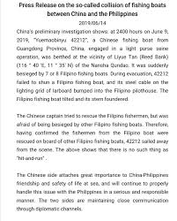Timeline Sinking Of Filipino Boat In West Ph Sea By Chinese Ship