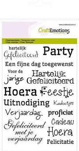 Bol Com Craftemotions Clearstamps A6 Tekst Nl Gefeliciteerd