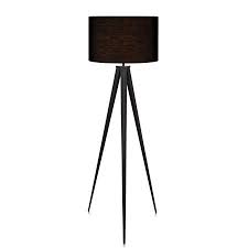 Versanora Romanza Tripod Floor Lamp With Black Shade Size Romanza 78 Inch Tripod Floor Lamp Black Fabric Floor Lamp Black Floor Lamp Contemporary Floor Lamps