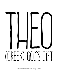 Theo Name Meaning Art Printable Baby Shower Gift Nursery Etsy Names With Meaning Baby Names And Meanings Unusual Baby Names