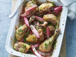 Gebackene Hahnchenkeulen Mit Rhabarber Rezept Rhabarber Rezepte Eat Smarter Rezepte