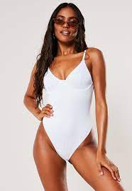 White Rib Underwire U High Leg Swimsuit Sponsored Underwire Affiliate Rib White High Leg Swimsuit Swimsuits Womens Bathing Suits Bikinis