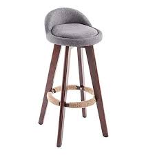 Yongmei Chair Simple Solid Wood High Stool Front Desk Leather Back Bar Stool Color Gray Size 3763cm Bar Chairs Breakfast Bar Chairs Bar Stools