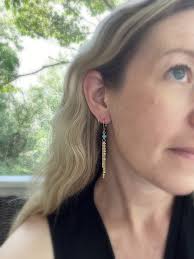 Gold and Turquoise Tassel Earrings, Turquoise Beads With Gold Filled Chain  Fringe Earrings, Gold Dangle Earrings, Boho Chic Drop Earrings