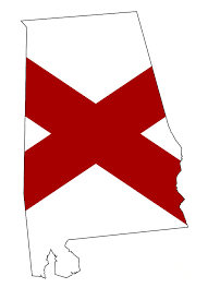 Blank map of alabama showing the boundary and shape of the state. Alabama State Flag And Outline Map Digital Art By Bigalbaloo Stock