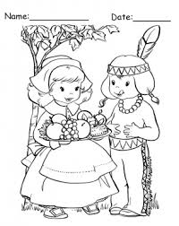 Coloring pages for a variety of themes that you can print out and color for free. Printable Pilgrim Girl And Indian Boy Thanksgiving Coloring Page 2314357 Png Images Pngio