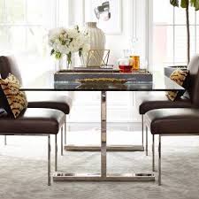 Mercer Rectangular Dining Table With Glass Top Williamssonoma In 2020 Metal Dining Table Glass Dining Room Table Extendable Dining Table