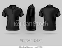 Download Black Short Sleeve Polo Shirt Design Templates Front Back And Side Views Vector T Shirt Mock Up Canstock
