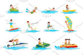 characters do summer water sport illustrations set sport illustration ski drawing illustration