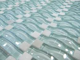 Light Mint Green Wavy 3d Glass Mosaic Glass Tile Shower Blue Glass Tile Glass Pool Tile