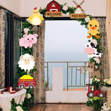 Farm themed birthday party food: Buy Farm Animal Themed Party Decorations Farm Animal Cutouts Banner Farm Animals Theme Party Door Signs For Baby Shower Family Reunion Theme Party Supplies Online In Turkey B07vsfdh44