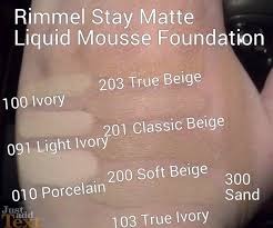 Rimmel Stay Matte Liquid Mousse Foundation Swatches Stay