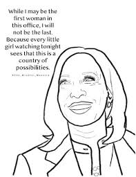 Kamala Harris Coloring Page by The Mindful Maestra