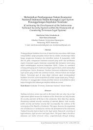 Indonesia, pada masa awal kemerdekaan telah menetapkan uud 1945 sebagai konstitusinya. Pdf Melanjutkan Pembangunan Sistem Keamanan Nasional Indonesia Dalam Kerangka Legal System Sebagai Upaya Menanggulangi Kejahatan Terorisme
