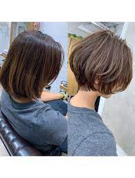 30 40代にオススメ 白髪ぼかし シャンパライトカラー l038290568 マグ ギンザ mag ginza のヘアカタログ ホットペッパービューティー ヘアカット ショートボブのヘア ショートボブのヘアカット