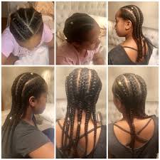 Another Simple Cornrow Protective Hairstyle That Looks Great On Kids And Grown Ups Natural Hair Styles Feed In Braids Hairstyles Curly Hair Styles Naturally