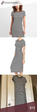 Gap Black White Striped Midi T Shirt Dress Sz M Clothes Design Fashion Fashion Design