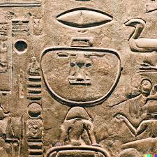 A photograph of ancient Egyptian hieroglyphs depicting an alien spaceship :  r/dalle2