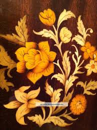 Vintage Inlay Wooden Wood Marquetry Plaque Italian Italy Marquetry Wooden Box Designs Art