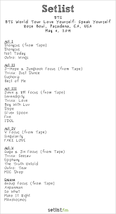 Bts love yourself concert in japan tokyo part 2. Bts Speak Yourself Tour Setlist 2019