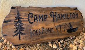 It is this high degree of efficiency that allows us to create. Outdoor Signs Wooden Carved Cabin Sign Pine Trees Custom Etsy