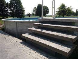 Cement Steps Decking For Above Ground Pool Diy Super Cheap Low Cost Pergola Cost Pergola Pergola Patio