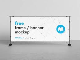 Showcase your designs in these blank mockups that are easy to edit. Free Banner Frame Mockup 300x125 On Behance Free Banner Mockup Design Frame Mockups