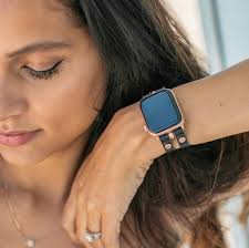 Black Leather Apple Watch Band With Rose Gold Accents for Women, Double  Straps Apple Watch Strap, 46mm 45mm 44mm 42mm 41mm 40mm Ultra 2 Band