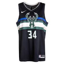 Gary payton milwaukee bucks jersey men's l reebok #20 purple green hof nba. Nike Nba Swingman Jersey Antetokounmpo Milwaukee Bucks Alt1 Black Antetokounmpo G Bei Kickz Com